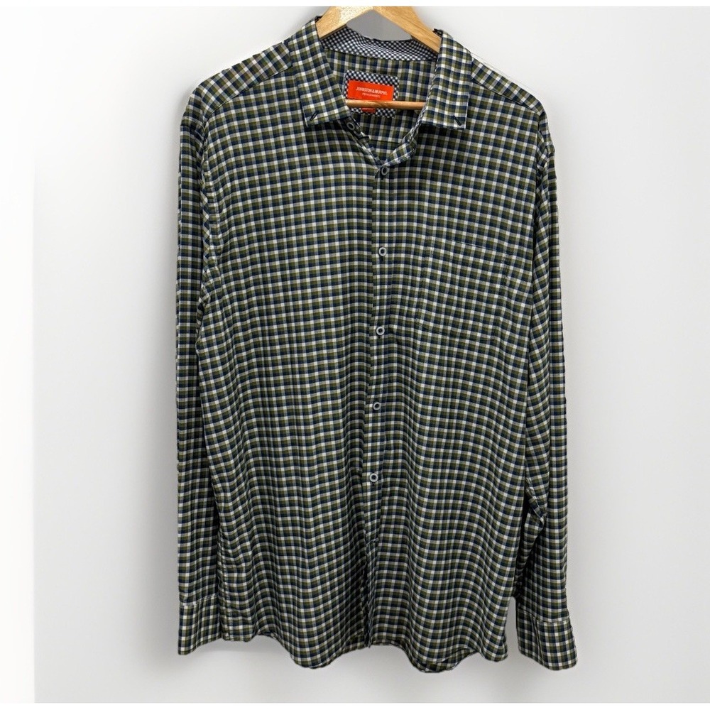Johnston & Murphy Performance Men's Long Sleeve Button-Down Shirt Sz XXL